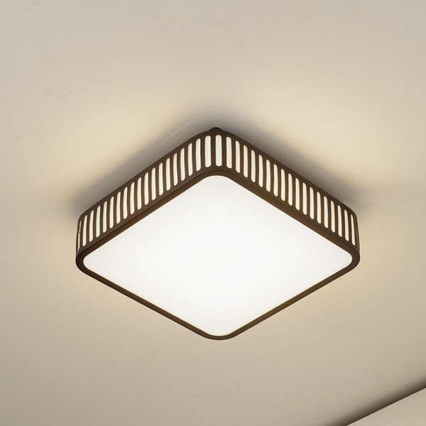 Lindby LED vanjska stropna svjetiljka Lurinda, 26 cm crna, IP44, Crno, Aluminij