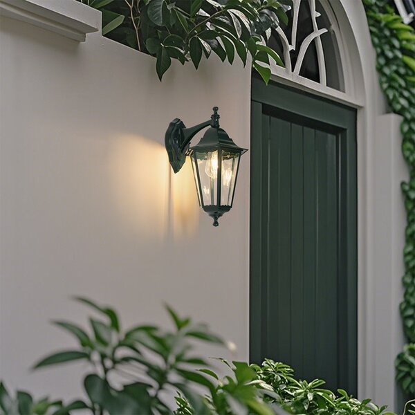 Klasična vanjska zidna lampa tamno zelena IP44 - New Orleans down