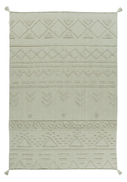 Svijetlo zeleni periv/ručno rađen pamučan tepih 170x240 cm Tribu Olive – Lorena Canals