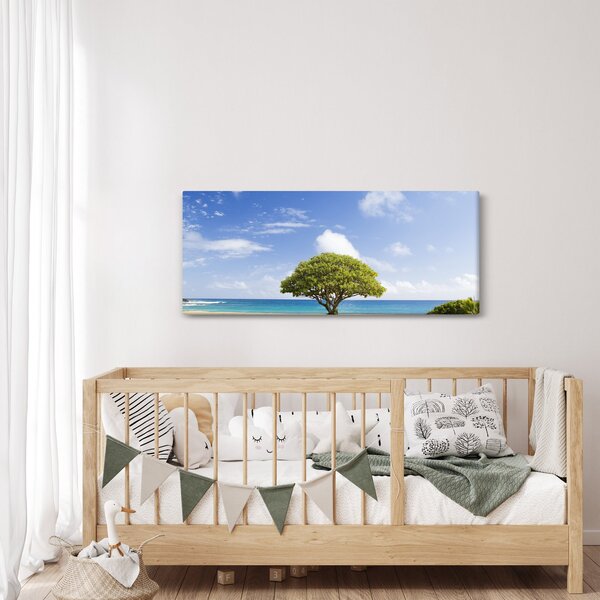 Slika plaže s drvetom (120x50 cm)
