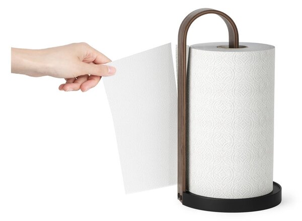 Crni drveni stalak za papirnate ručnike ø 17 cm Bellwood – Umbra