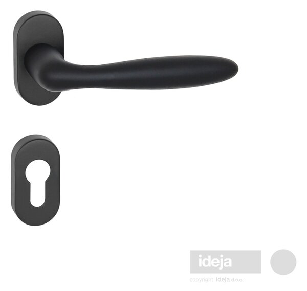 Kvaka Jeans inox crna ovalna rozeta rozeta cilindar