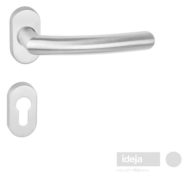 Kvaka Kubo inox ovalna rozeta rozeta cilindar