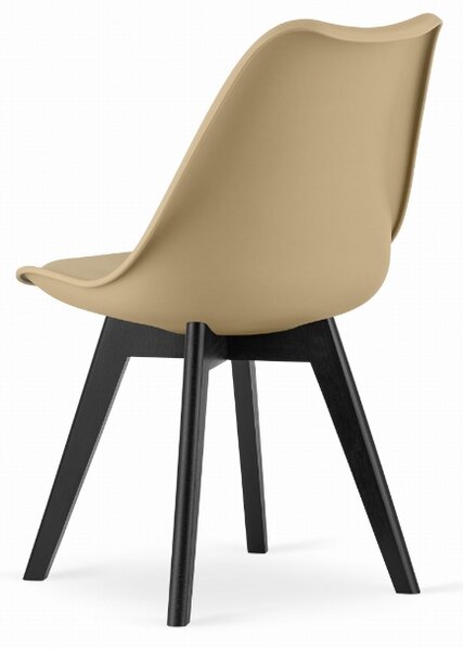 Blagovaonski set 1 + 4, crni stol ADRIA 120x80 cm + bež stolica BALI MARK s crnim nogama