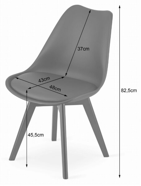Blagovaonski set 1 + 4, crni stol ADRIA 120x80 cm + bež stolica BALI MARK s crnim nogama