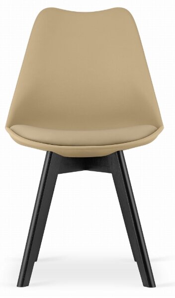 Blagovaonski set 1 + 4, crni stol ADRIA 120x80 cm + bež stolica BALI MARK s crnim nogama