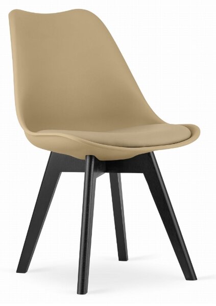 Blagovaonski set 1 + 4, crni stol ADRIA 120x80 cm + bež stolica BALI MARK s crnim nogama
