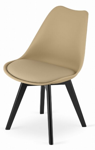 Blagovaonski set 1 + 4, crni stol ADRIA 120x80 cm + bež stolica BALI MARK s crnim nogama