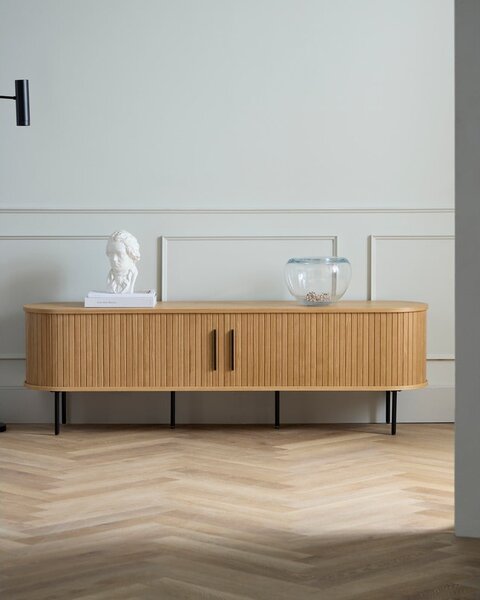 TV komoda u dekoru hrasta u prirodnoj boji 56x180 cm Nola – Unique Furniture