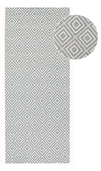 Sivi vanjski tepih NORTHRUGS Karo, 80 x 200 cm