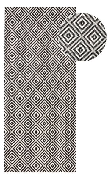 Crno-bijeli vanjski tepih NORTHRUGS Karo, 80 x 200 cm