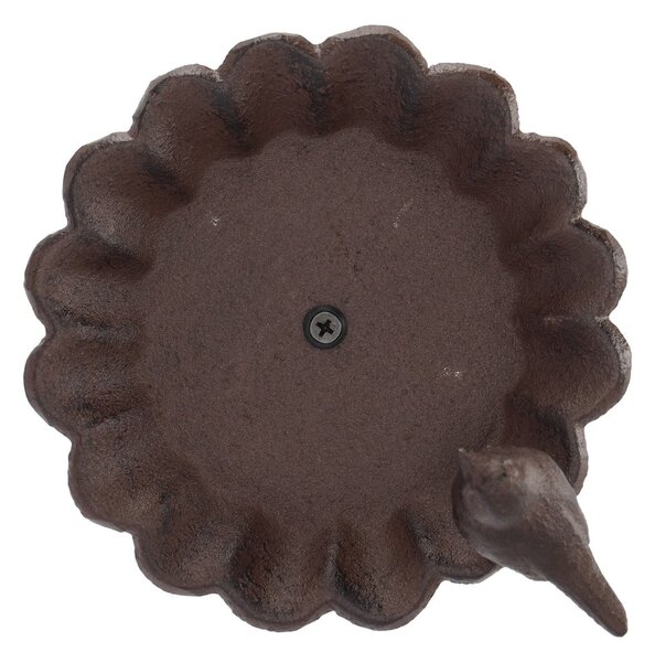 Hranilica za ptice od lijevanog željeza na niskoj podlozi Esschert Design, širine 19,2 cm