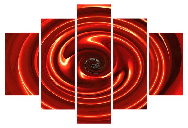 Apstraktna slika - crvena spirala (150x105 cm)