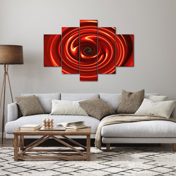 Apstraktna slika - crvena spirala (150x105 cm)