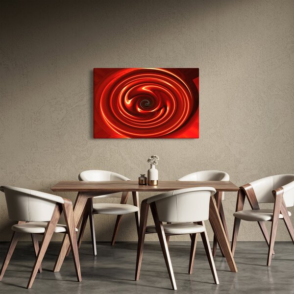 Apstraktna slika - crvena spirala (90x60 cm)
