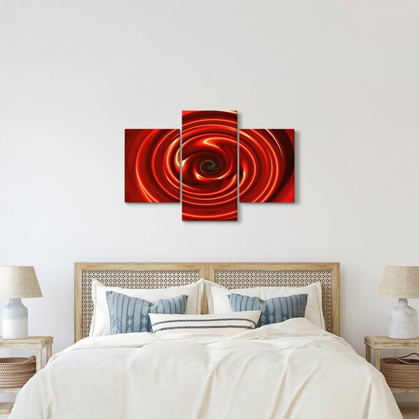 Apstraktna slika - crvena spirala (90x60 cm)