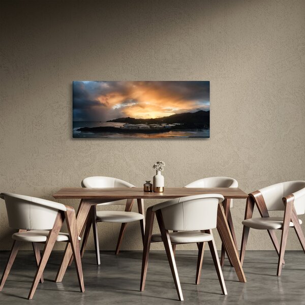 Slika - plaža s oblačnim nebom (120x50 cm)