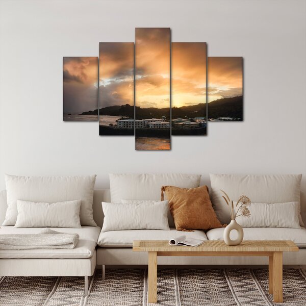 Slika - plaža s oblačnim nebom (150x105 cm)