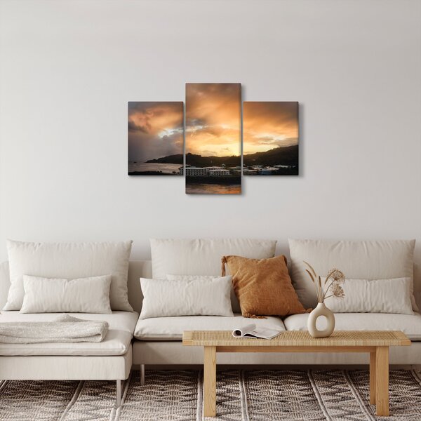 Slika - plaža s oblačnim nebom (90x60 cm)