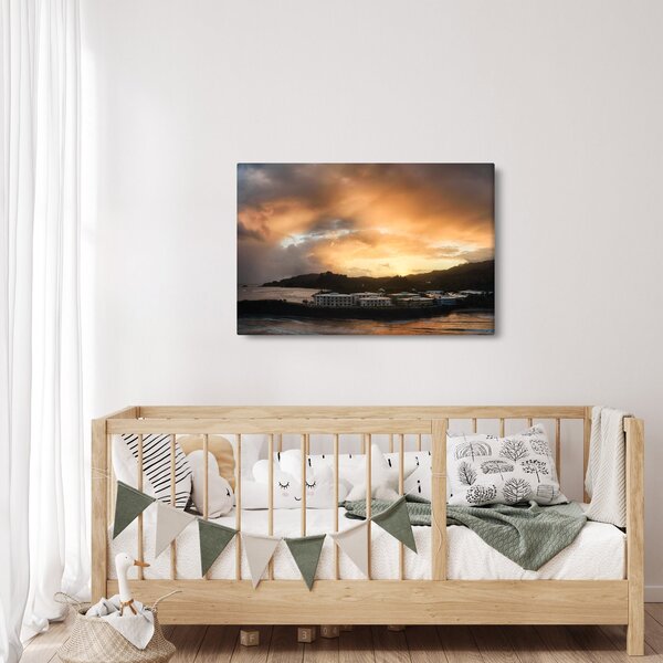 Slika - plaža s oblačnim nebom (90x60 cm)