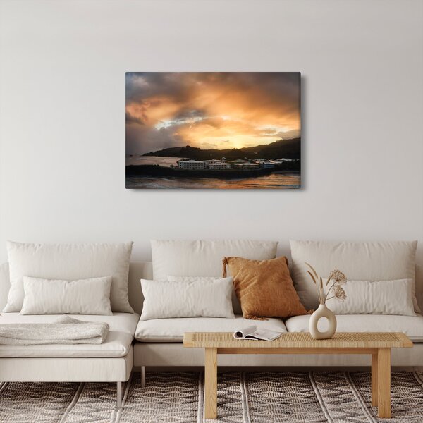 Slika - plaža s oblačnim nebom (90x60 cm)