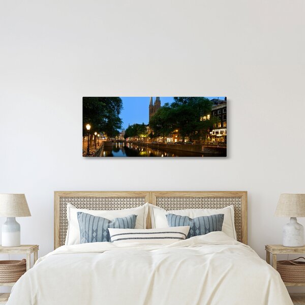 Noćna slika povijesnog grada (120x50 cm)