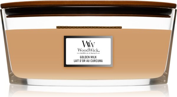 Woodwick Golden Milk mirisna svijeća s drvenim fitiljem (hearthwick) 453.6 g