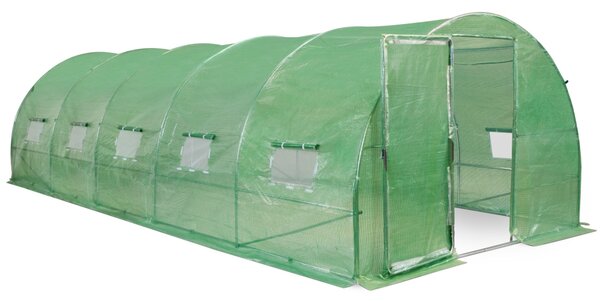 Tunel od folije s metalnim okvirom 3x8m Garden Point zeleni s vratima