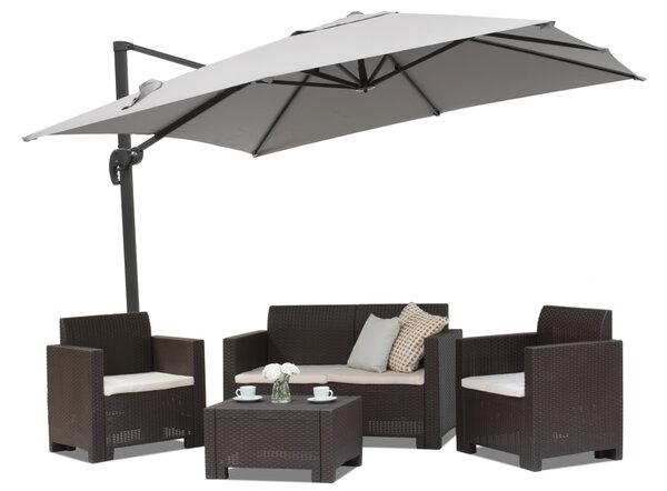 Vrtni suncobran Siena 2,5x2,5m sivi Garden Point