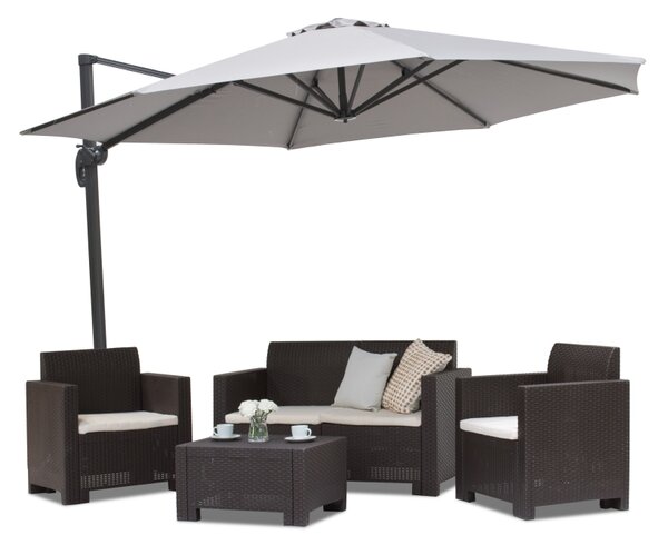 Sivi vrtni suncobran Piza 3,5 m Garden Point