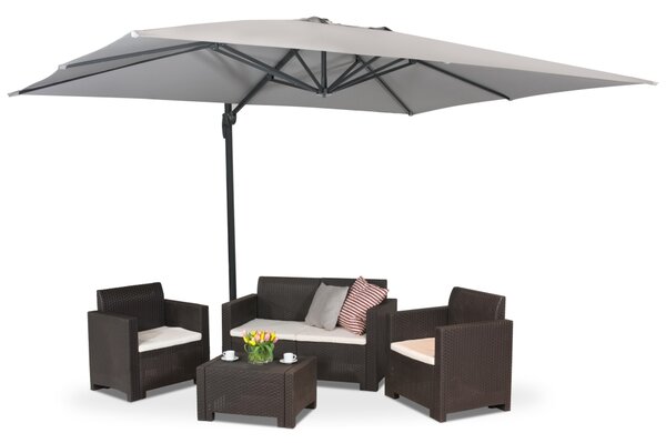 Sivi vrtni suncobran Siena 3x4m Garden Point