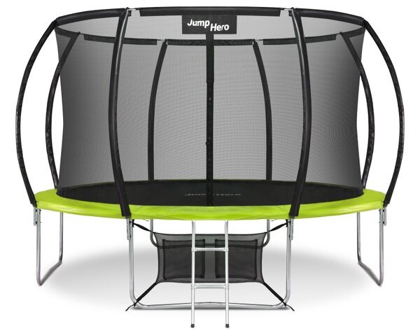 Premium vrtni trampolin s unutarnjom mrežom 366 cm Jump Hero 12FT zeleni