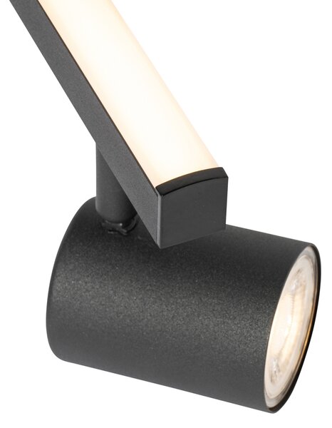 Stropni reflektor crni GU10 50mm 4-svjetla uklj. pozadinsko osvjetljenje i 3-smjerni prekidač - Back Up