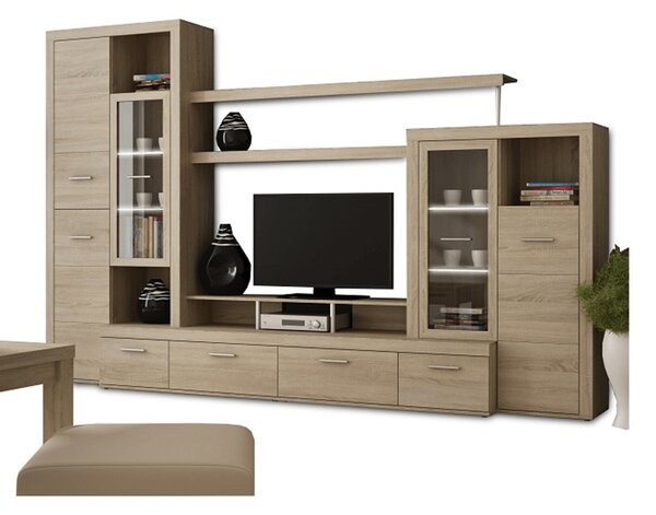 Zondo.hr Set za dnevni boravak Adah New (hrast sonoma) (s rasvjetom) . 772059