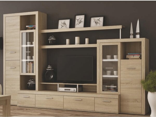 Zondo.hr Set za dnevni boravak Adah New (hrast sonoma) (s rasvjetom) . 772059