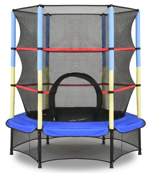 Mini vrtni trampolin s unutarnjom mrežom 140 cm Jump Hero plavo-žuti