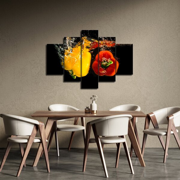 Slika - paprike u vodi (150x105 cm)