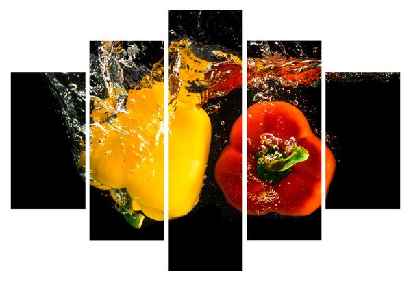 Slika - paprike u vodi (150x105 cm)