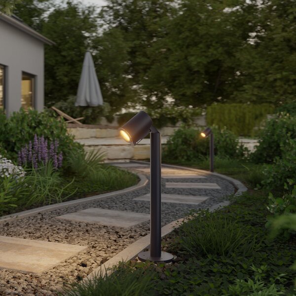 STEINEL Way C LED svjetlo za lajsnu, crna, aluminij, IP65, RGBWW, prigušiva, Crno, Aluminij