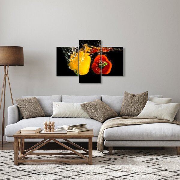 Slika - paprike u vodi (90x60 cm)