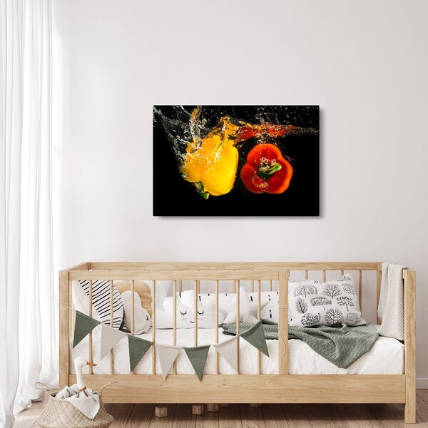 Slika - paprike u vodi (90x60 cm)