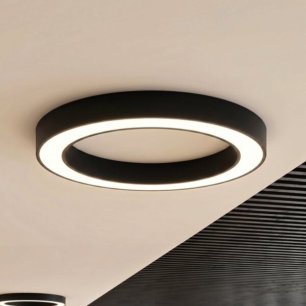 Arcchio Sharelyn LED stropna svjetiljka, Ø80 cm, crna, prigušiva, prigušiva, Crno, Kuhinja, Aluminij
