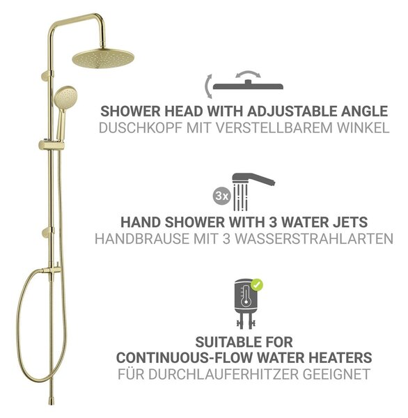 Set za tuš kabinu od nehrđajućeg čelika mat zlatni 101 cm Young Line – Wenko