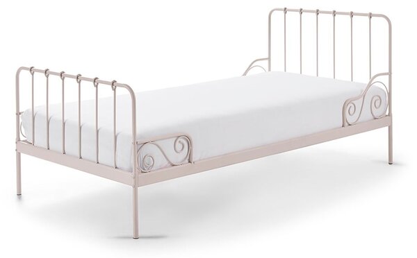 Ružičasti metalni krevet za djecu Vipack Alice, 90 x 200 cm