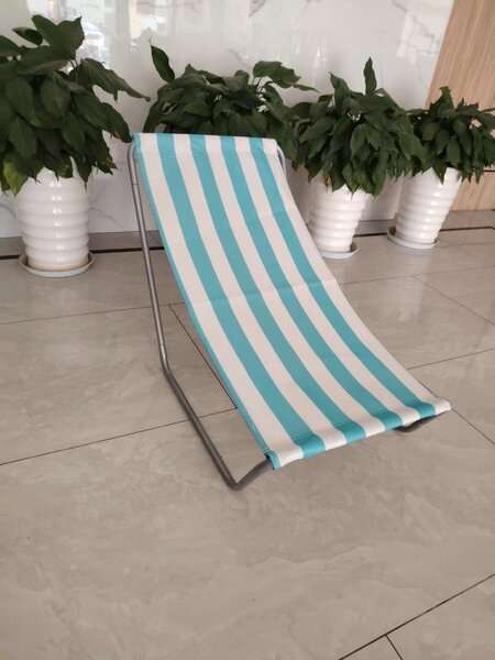 Set 2 kom sklopivih ležaljki za plažu SAND, tirkizne pruge