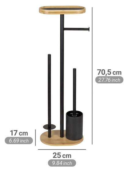 Crni/u prirodnoj boji željezan držač za WC papir sa četkom Pomarolo – Wenko