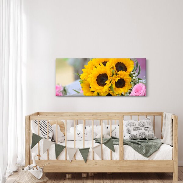 Slika vjenčanog buketa suncokreta (120x50 cm)