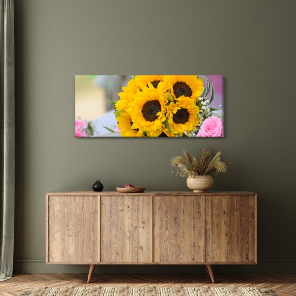 Slika vjenčanog buketa suncokreta (120x50 cm)