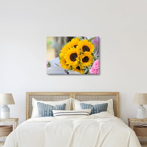 Slika vjenčanog buketa suncokreta (70x50 cm)