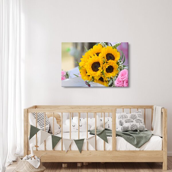 Slika vjenčanog buketa suncokreta (90x60 cm)